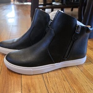 Gentle Souls Black Leather High-Top Sneakers